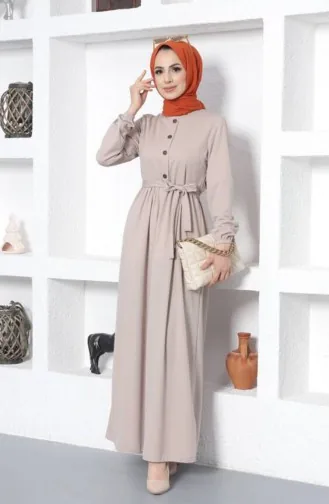 Kleid Mit Gürtel 7979-02 Nerz 7979-02