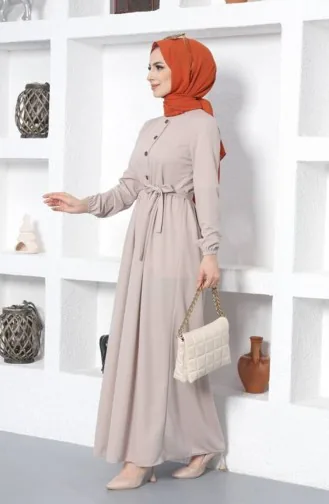 Kleid Mit Gürtel 7979-02 Nerz 7979-02
