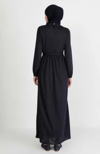 فستان بتصميم حزام للخصر 7979-11 لون كحلي 7979-11