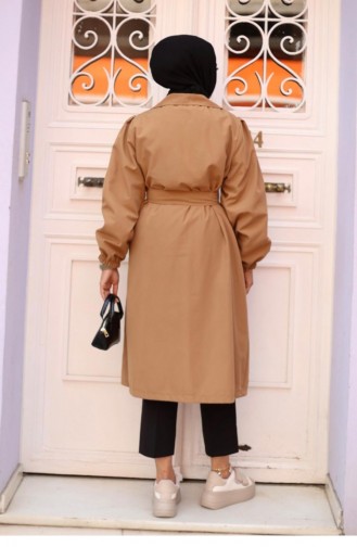 Schulterfalten-Trenchcoat Mit Detailliertem Detail Kamel 4429 530