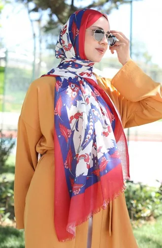 Ethnic Patterned Cotton Shawl 90174-05 Mercan Saks 90174-05