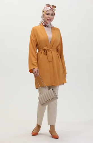 Kuşaklı Kimono 8010-03 Hardal