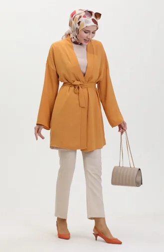 Kuşaklı Kimono 8010-03 Hardal