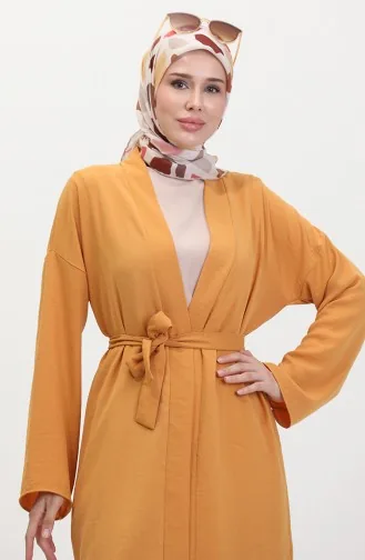 Kuşaklı Kimono 8010-03 Hardal