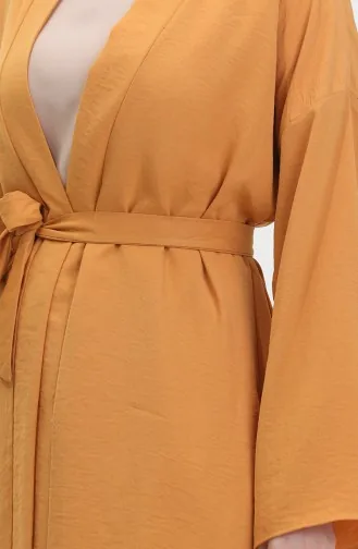 Kuşaklı Kimono 8010-03 Hardal
