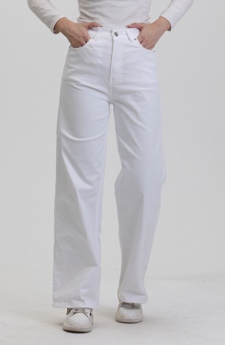 Plazzo Kot Pantolon 2727888-01 Beyaz