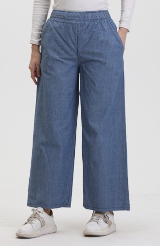 Elastic Waist Jeans 2734A-02 Navy Blue 2734-02