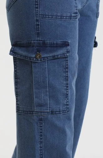 Pantalon Jeans Poche Cargo 2828-03 Bleu Jean 2828-03
