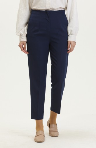 Geknöpfte Hose Mit Schmalem Bein 8011-03 Marineblau 8011-03