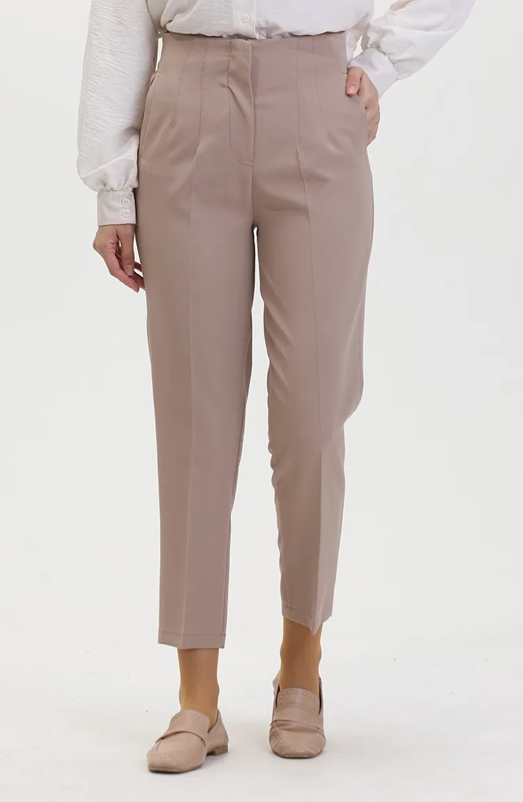 Geknöpfte Skinny-Leg-Hose 8011-05 Nerz 8011-05