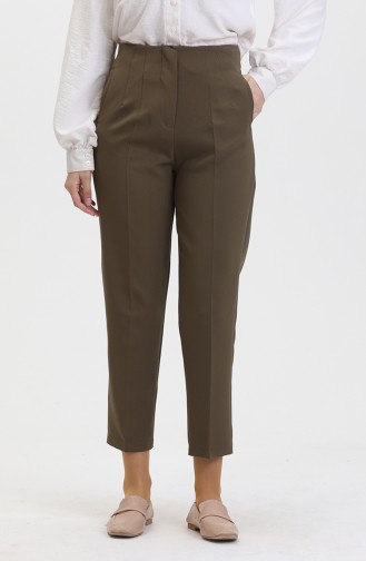 Pantalon Skinny Boutonné 8011-06 Vert Khaki 8011-06