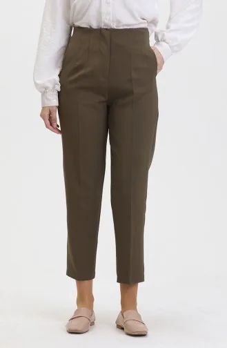 Geknöpfte Skinny-Leg-Hose 8011-06 Khakigrün 8011-06