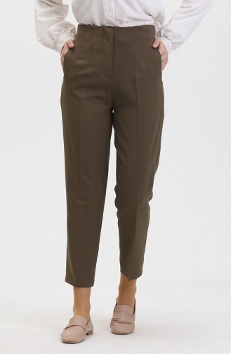Pantalon Skinny Boutonné 8011-06 Vert Khaki 8011-06