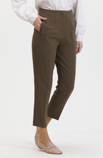 Pantalon Skinny Boutonné 8011-06 Vert Khaki 8011-06
