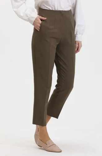 Geknöpfte Skinny-Leg-Hose 8011-06 Khakigrün 8011-06