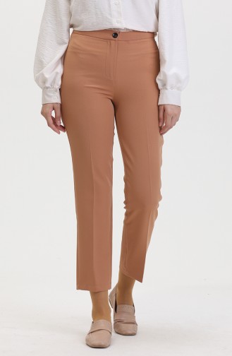 Pantalon Skinny Boutonné 8012-01 Café Au Lait 8012-01