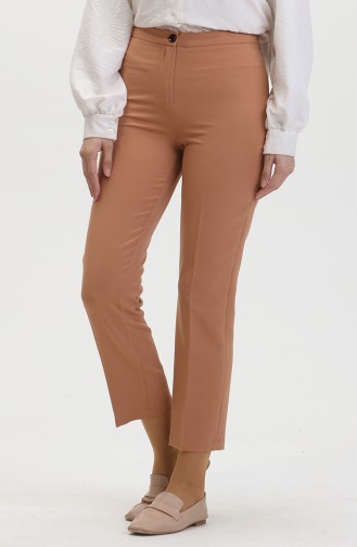 Pantalon Skinny Boutonné 8012-01 Café Au Lait 8012-01