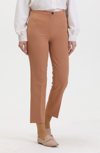 Pantalon Skinny Boutonné 8012-01 Café Au Lait 8012-01