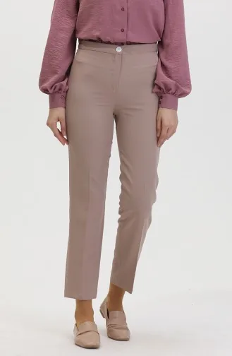 Geknöpfte Hose Mit Schmalem Bein 8012-02 Nerz 8012-02