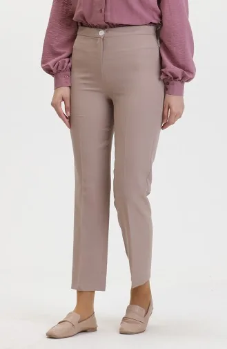 Geknöpfte Hose Mit Schmalem Bein 8012-02 Nerz 8012-02