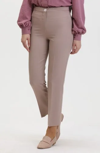 Geknöpfte Hose Mit Schmalem Bein 8012-02 Nerz 8012-02