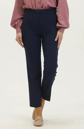 Düğmeli Dar Paça Pantolon 8012-05 Lacivert