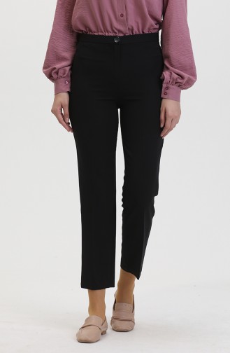 Broek Met Smalle Pijpen En Knopen 8012-06 Zwart 8012-06