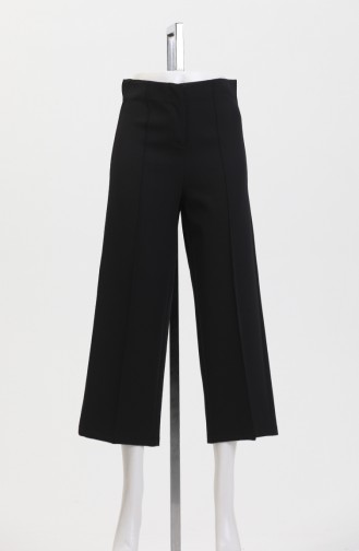 Pantalon Large Boutonné 8016-01 Noir 8016-01