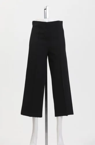 Pantalon Large Boutonné 8016-01 Noir 8016-01