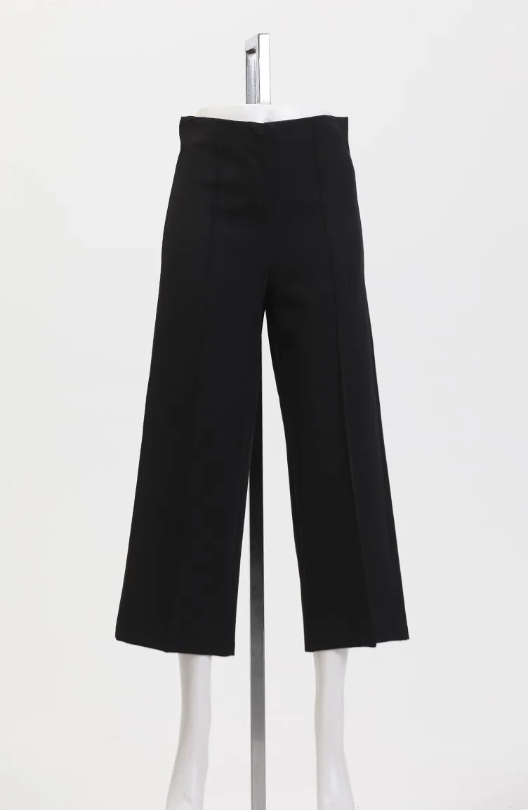 Pantalon Large Boutonné 8016-01 Noir 8016-01