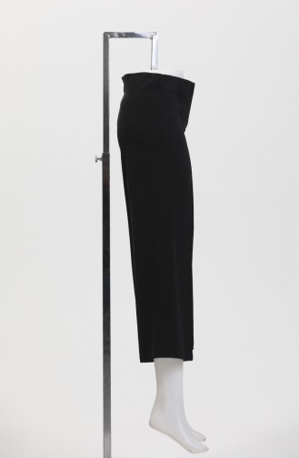 Pantalon Large Boutonné 8016-01 Noir 8016-01