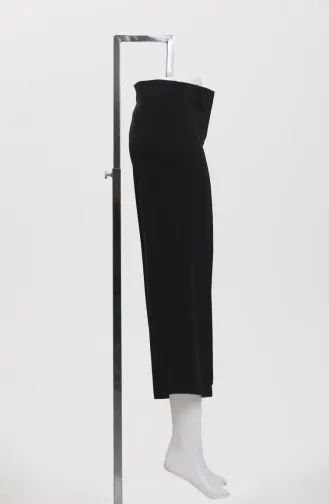 Pantalon Large Boutonné 8016-01 Noir 8016-01