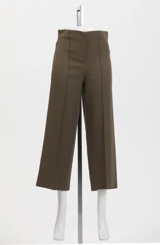 Pantalon Large Boutonné 8016-03 Vert Khaki 8016-03