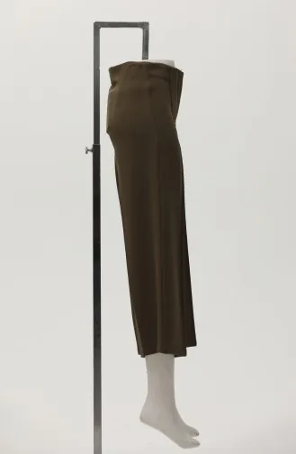 Pantalon Large Boutonné 8016-03 Vert Khaki 8016-03