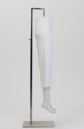 Pantalon Large Boutonné 8016-04 Blanc 8016-04