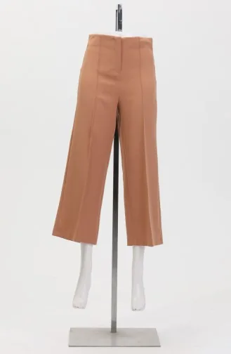 Geknöpfte Hose Mit Weitem Bein 8016-06 Milchbraun 8016-06
