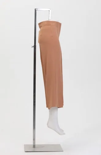 Geknöpfte Hose Mit Weitem Bein 8016-06 Milchbraun 8016-06