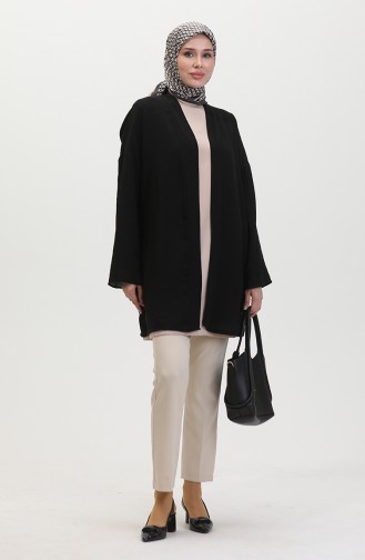 Kuşaklı Kimono 8010-02 Siyah