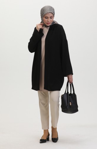 Kuşaklı Kimono 8010-02 Siyah