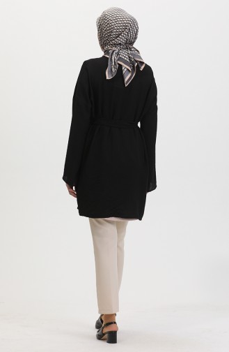 Kuşaklı Kimono 8010-02 Siyah
