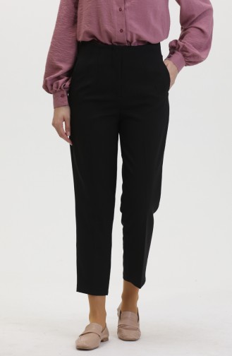 Broek Met Skinny Pijpen En Knopen 8011-01 Zwart 8011-01