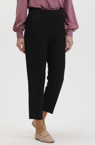 Broek Met Skinny Pijpen En Knopen 8011-01 Zwart 8011-01