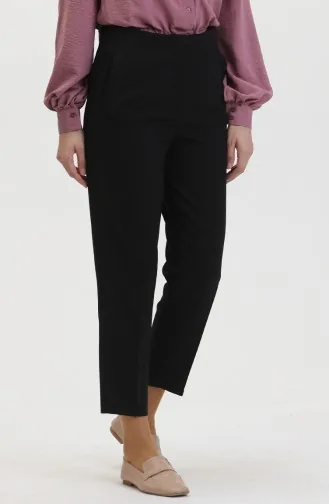 Buttoned Skinny Leg Trousers 8011-01 Black 8011-01