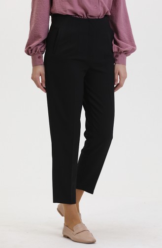 Broek Met Skinny Pijpen En Knopen 8011-01 Zwart 8011-01