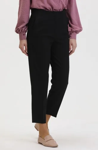 Buttoned Skinny Leg Trousers 8011-01 Black 8011-01