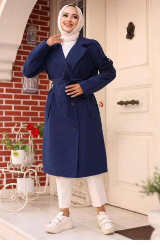 Trenchcoat Mit Epauletten-Detail An Der Schulter Indigo 4428 535