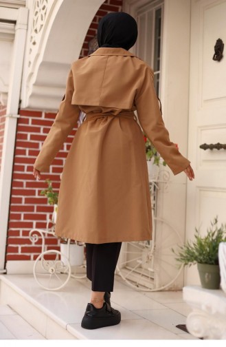 Trenchcoat Met Epaulettedetail Op De Schouder Camel 4428 536