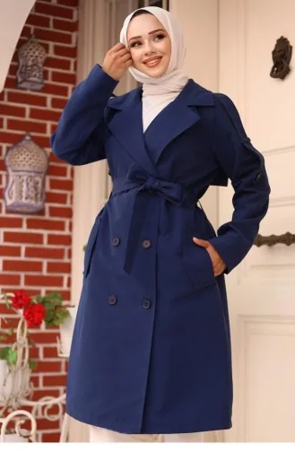Trenchcoat Mit Epaulettendetail Indigo 4432 540