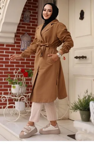 Epauletten-detaillierter Trenchcoat Kamel 4432 541