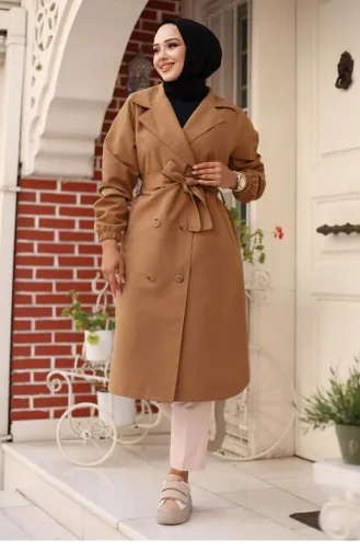 Epauletten-detaillierter Trenchcoat Kamel 4432 541